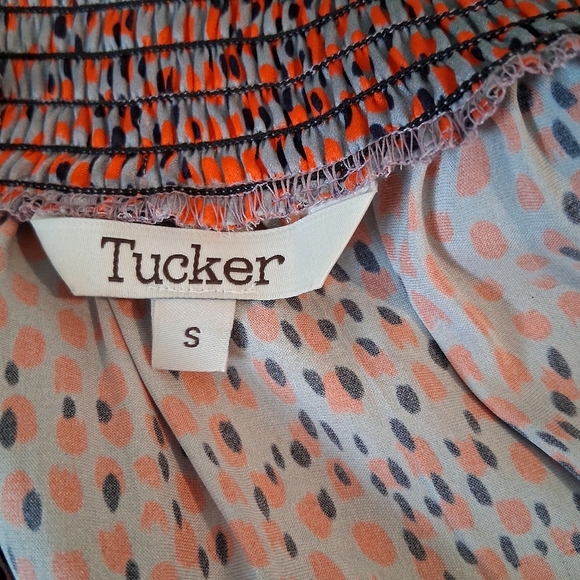 Tucker Stella Dress Paloma Spots Smocked Mock Neck Size Small - Picture 6 of 8